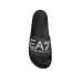 EA7 EMPORIO ARMANI CIABATTA DA UOMO BLU CON LOGO LETTERING BIANCO 