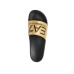 EA7 EMPORIO ARMANI CIABATTA DA UOMO NERA CON FASCIA ORO CON LOGO LETTERING NERO  