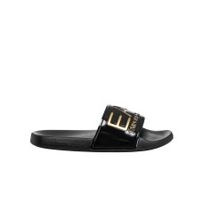 EA7 EMPORIO ARMANI CIABATTA NERA DA UOMO CON LOGO ORO 