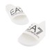 EA7 EMPORIO ARMANI CIABATTA DA UOMO BIANCA CON LOGO LETTERING NERO 