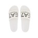 EA7 EMPORIO ARMANI CIABATTA DA UOMO BIANCA CON LOGO LETTERING NERO 