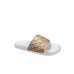 EA7 EMPORIO ARMANI CIABATTA DA DONNA BIANCA CON FASCIA ORO INTERAMENTE LOGATA 