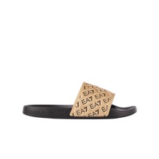 EA7 EMPORIO ARMANI CIABATTA DA UOMO NERA E ORO CON FASCIA LOGATA 
