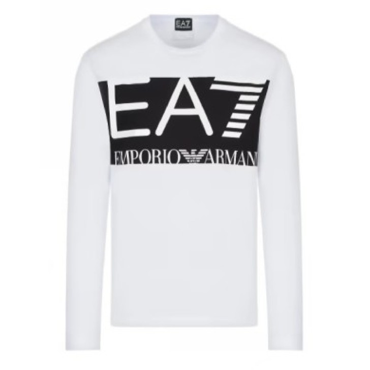 EA7 Emporio Armani T-shirt a manica lunga bianca
