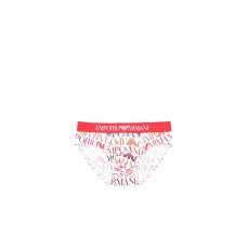 Emporio Armani Slip Bianco stampa logo lettering multicolore