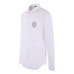 Versace Jeans Couture Camicia Bianca da Uomo con logo alto nella parte anteriore a contrasto nero
