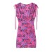 Versace Jeans Couture Miniabito da Donna Fucsia/Viola in morbido jersey con stampa Logo Couture