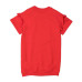 Moschino Abito rosso a manica corta con Patch Teddy ricamato e logo Moschino