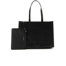 Emporio Armani Borsa a spalla Nera con logo Lettering EMPORIO ARMANI MILANO