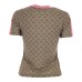 Chiara Ferragni T-shirt a manica corta marrone con stampa All Over