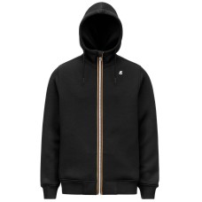 K-way Felpa Uomo nera con cappuccio e zip 