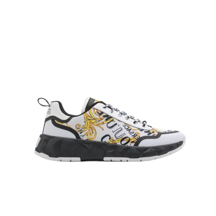 Versace Jeans Couture Sneakers da Uomo Bianca con stampa Baroque all over