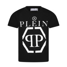 Philipp Plein T-shirt a manica corta nera con maxi logo stampato