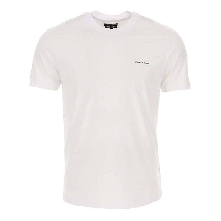 Emporio Armani T-Shirt Bianca a manica corta con micro logo lettering
