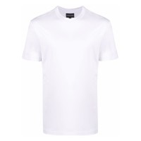 EMPORIO ARMANI T-SHIRT WHITE REGULAR FIT IN LYOCELL A MANICA CORTA CON LOGO EAGLE AL FONDO