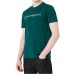 EMPORIO ARMANI T-SHIRT A MANICA CORTA VERDE IN JERSEY PIMA CON STAMPA LOGO LETTERING WHITE