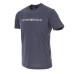 EMPORIO ARMANI T-SHIRT A MANICA CORTA GREY IN JERSEY PIMA CON STAMPA LOGO LETTERING WHITE