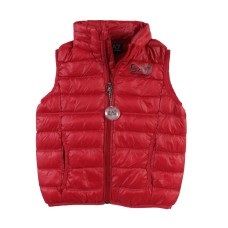 Ea7 Emporio Armani gilet rosso da bimbo con logo nero 