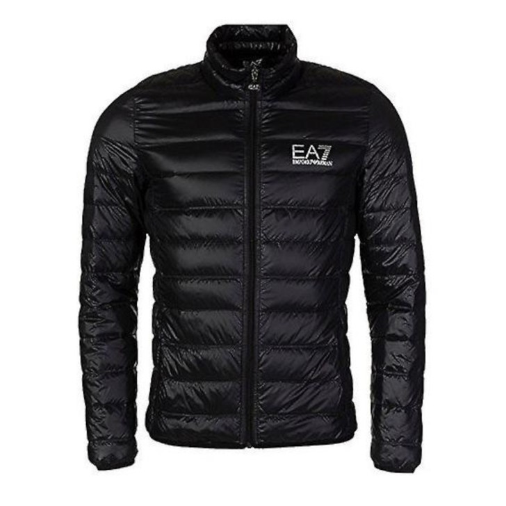 Ea7 Emporio Armani giubbotto da Uomo nero con logo argento 