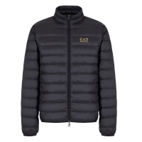 EA7 EMPORIO ARMANI GIUBBOTTO BLACK CON LOGO LETTERING GOLD 