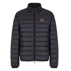 EA7 EMPORIO ARMANI GIUBBOTTO BLACK CON LOGO LETTERING GOLD 