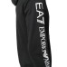 EA7 EMPORIO ARMANI FELPA CON CAPPUCCIO IN COTONE BLACK CON LOGO LETTERING WHITE