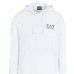 EA7 EMPORIO ARMANI FELPA CON CAPPUCCIO IN COTONE WHITE CON LOGO LETTERING BLACK