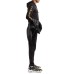 EA7 EMPORIO ARMANI FELPA CON CAPPUCCIO IN COTONE BLACK CON LOGO LETTERING GOLD