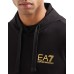 EA7 EMPORIO ARMANI FELPA CON CAPPUCCIO IN COTONE BLACK CON LOGO LETTERING GOLD