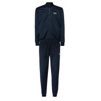 EA7 EMPORIO ARMANI TUTA COMPLETA IN TESSUTO TECNICO RICICLATO BLUE E WHITE