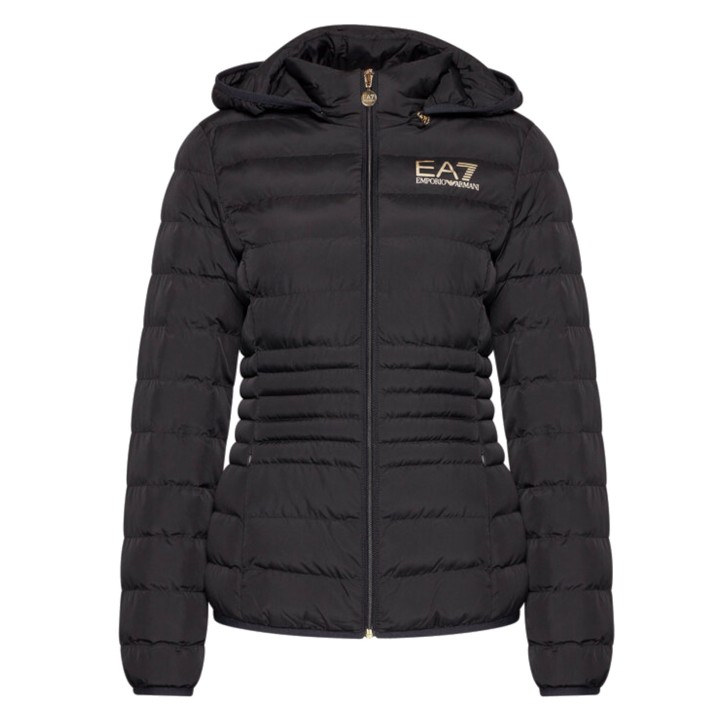 EA7 EMPORIO ARMANI BOMBER JACKET BLACK CON CAPPUCCIO