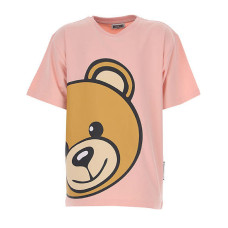 Moschino T-shirt rosa a manica corta con maxi Teddy Bear