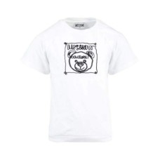 Moschino T-shirt bianca a manica corta con logo Teddy Bear
