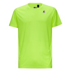 K-Way T-shirt LE VRAI EDOUARD FLUO a manica corta giallo fluo con logo stampato K-WAY nella parte anteriore