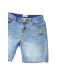 Moschino Pantaloncino in jeans Denim Blu con Patch Teddy Bear e logo lettering