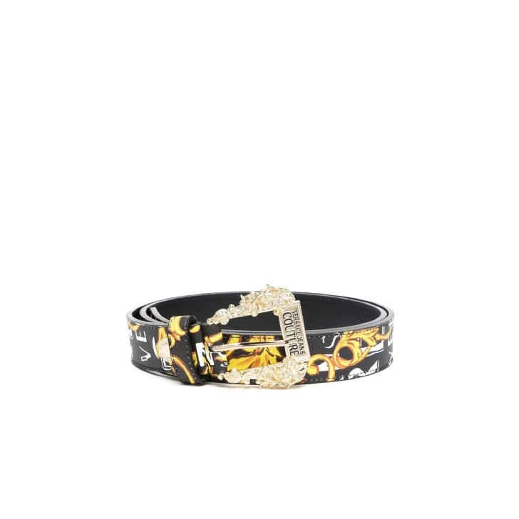 Versace Jeans Couture Cintura da Donna in pelle con stampa Baroque all over