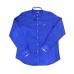 Harmont&Blaine Camicia blu in lino da uomo con logo ricamato