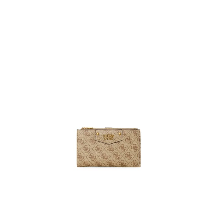 Guess Portafoglio Marrone da Donna con logo all over