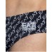 EA7 Emporio Armani Slip Mare nero con stampa logo all over