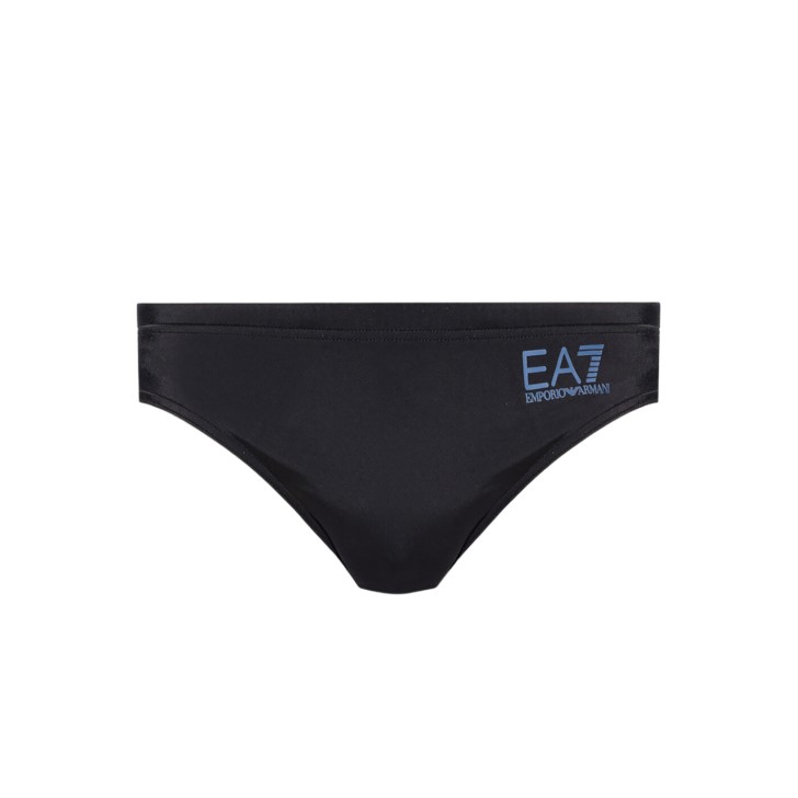 Ea7 Emporio Armani costume slip nero con logo nella parte posteriore e anteriore 