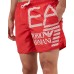 Ea7 Emporio Armani boxer da mare rosso con logo bianco nella parte anteriore 