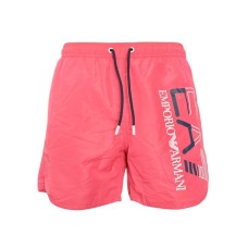 Ea7 Emporio Armani boxer da mare rosso con inserti blu e bianchi