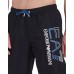 Ea7 Emporio Armani boxer da mare nero con logo blu nella parte anteriore 