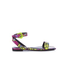 Versace Jeans Couture Sandali Bassi da Donna Multicolor con Stampa Couture all over