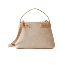 BORBONESE BORSA A MANO ARMOR MEDIUM IN LEATHER OP. SABBIA