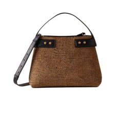 BORBONESE BORSA ARMOR A MANO MEDIUM DI CAMOSCIO OP 
