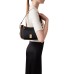 BORBONESE BORSA A SPALLA HOBO SMALL CAHIER IN TESSUTO RICICLATO BLACK E INSERTI IN CAMOSCIO OP 