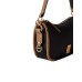 BORBONESE BORSA A SPALLA HOBO SMALL CAHIER IN TESSUTO RICICLATO BLACK E INSERTI IN CAMOSCIO OP 