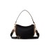 BORBONESE BORSA A SPALLA HOBO SMALL CAHIER IN TESSUTO RICICLATO BLACK E INSERTI IN CAMOSCIO OP 