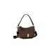 BORBONESE BORSA HOBO A SPALLA SMALL IN NYLON OP NATURAL/BLACK CON TRACOLLA IN NASTRO REGOLABILE ESTRAIBILE